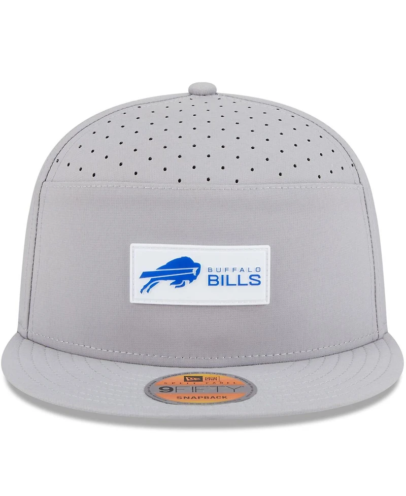 New Era Men's Gray Buffalo Bills 2025 Sideline Split Panel 9FIFTY Snapback Hat