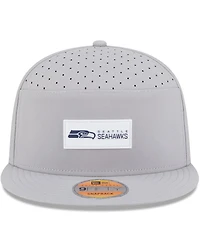 New Era Men's Gray Seattle Seahawks 2025 Sideline Split Panel 9FIFTY Snapback Hat