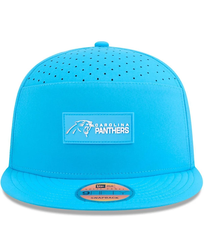 New Era Men's Blue Carolina Panthers 2025 Sideline Split Panel 9FIFTY Snapback Hat