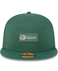 New Era Men's Green Green Bay Packers 2025 Sideline Split Panel 9FIFTY Snapback Hat