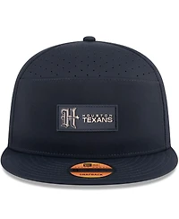 New Era Men's Navy Houston Texans 2025 Sideline H-Town Split Panel 9FIFTY Snapback Hat