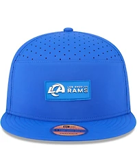 New Era Men's Royal Los Angeles Rams 2025 Sideline Split Panel 9FIFTY Snapback Hat