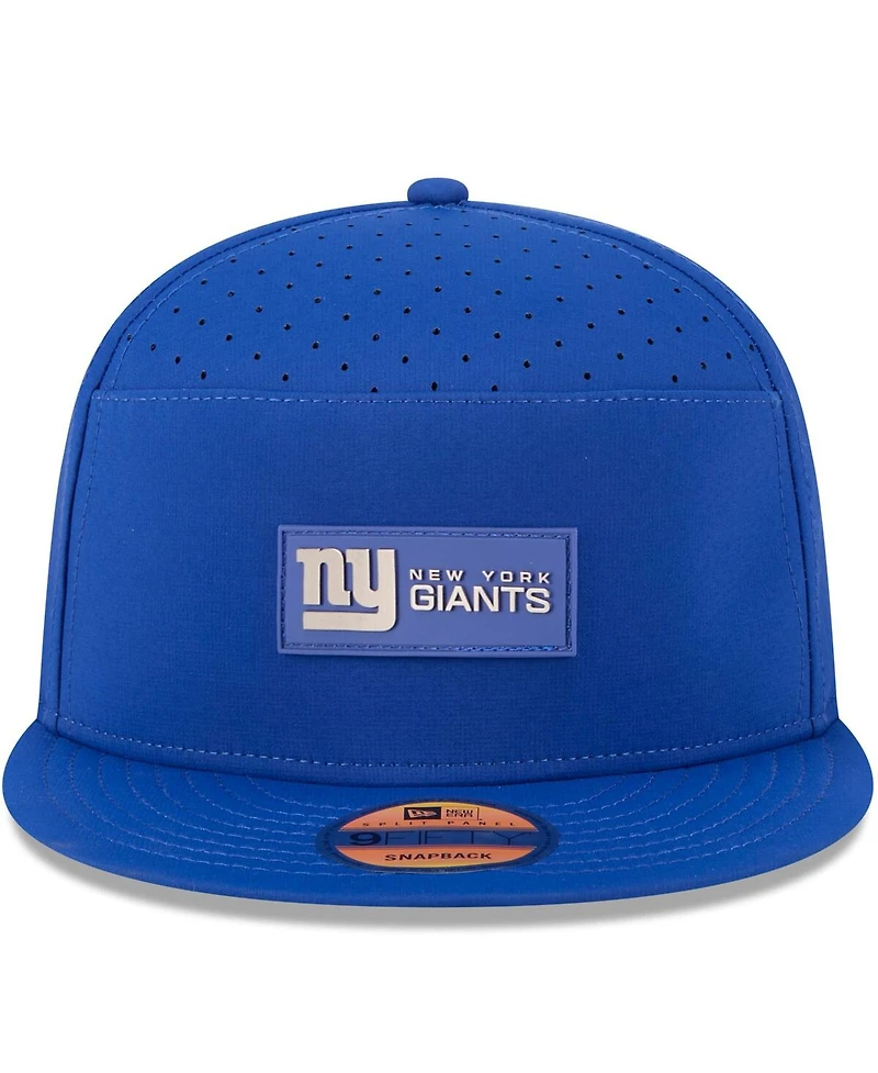 New Era Men's Royal New York Giants 2025 Sideline Split Panel 9FIFTY Snapback Hat