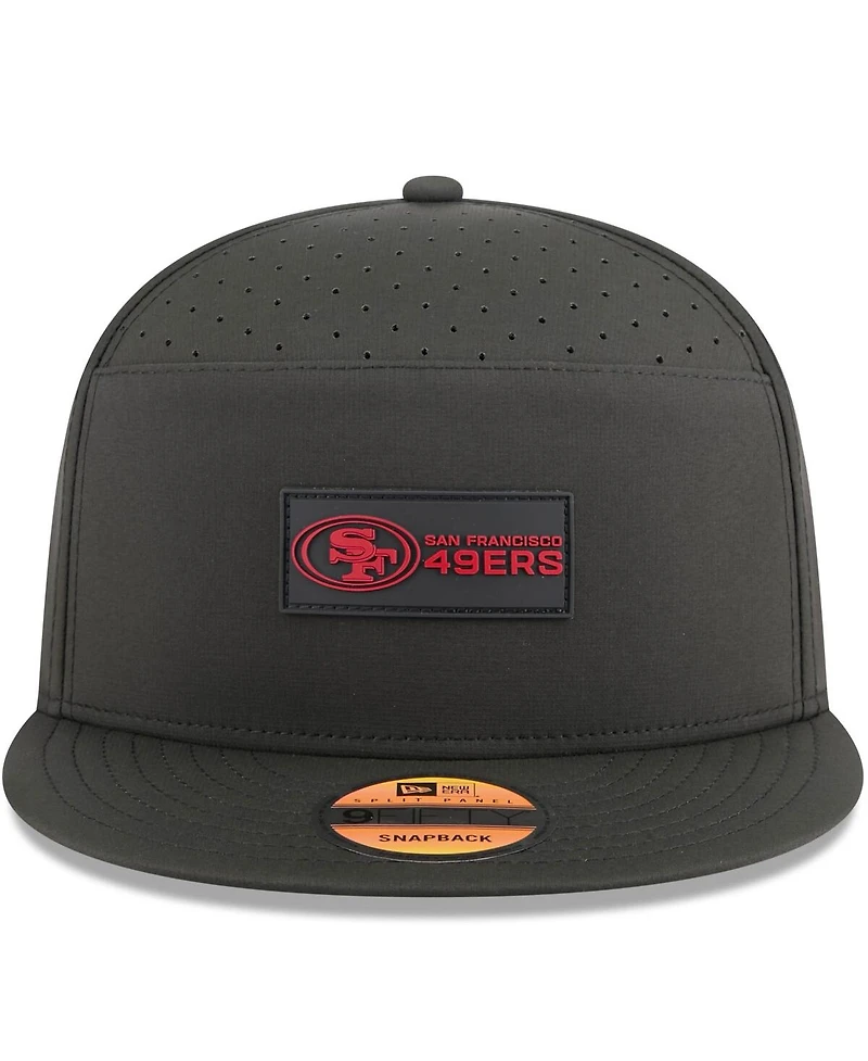 New Era Men's Black San Francisco 49ers 2025 Sideline Split Panel 9FIFTY Snapback Hat