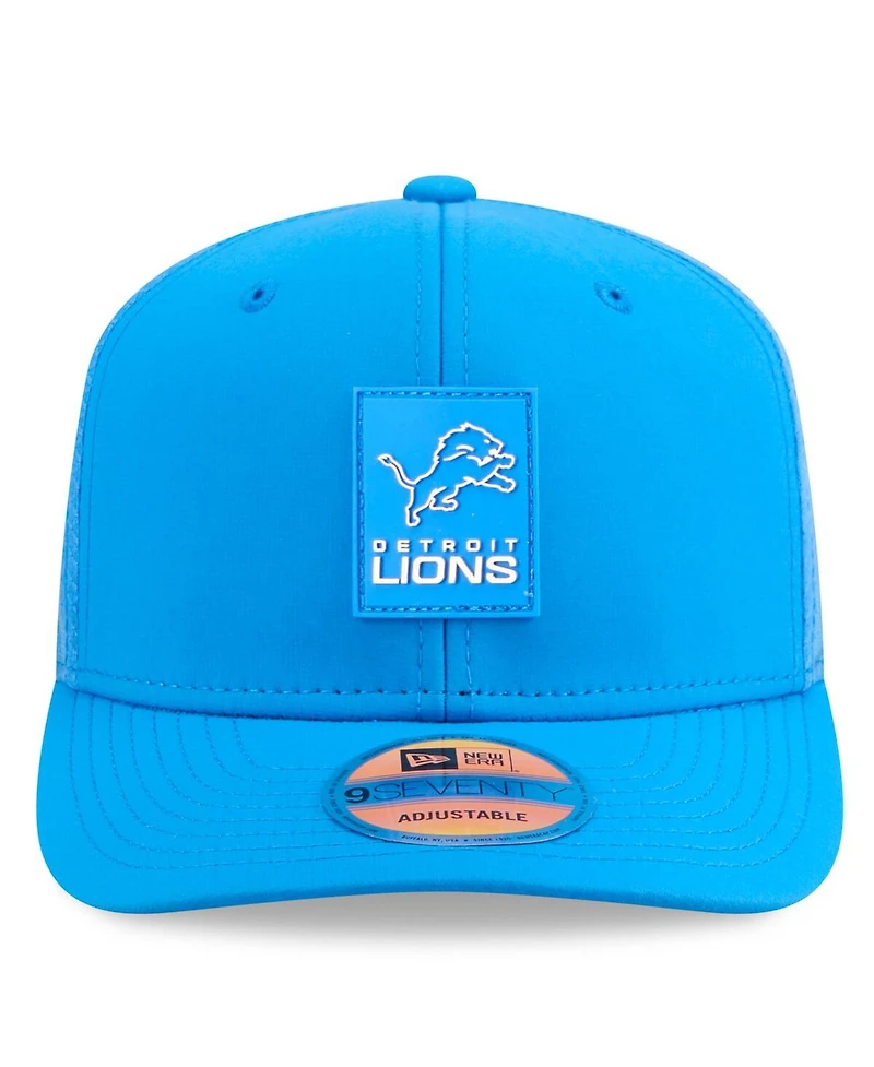 New Era Men's Blue Detroit Lions 2025 Sideline 9SEVENTY Trucker Adjustable Hat