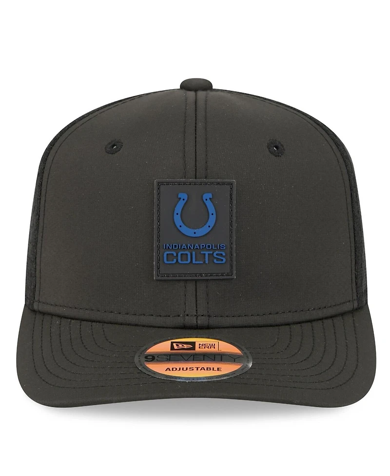 New Era Men's Black Indianapolis Colts 2025 Sideline 9SEVENTY Trucker Adjustable Hat