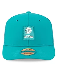 New Era Men's Aqua Miami Dolphins 2025 Sideline Throwback 9SEVENTY Trucker Adjustable Hat