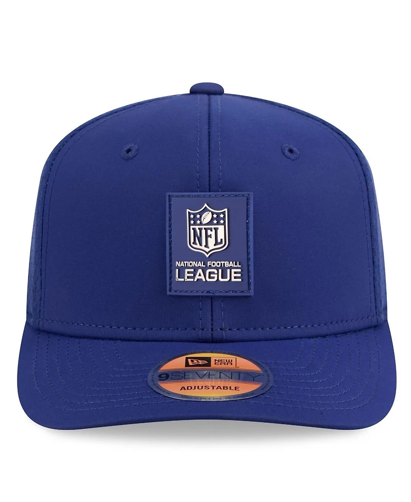 New Era Men's Navy Shield Merchandise 2025 Sideline 9SEVENTY Trucker Adjustable Hat