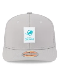 New Era Men's Gray Miami Dolphins 2025 Sideline 9SEVENTY Adjustable Trucker Hat