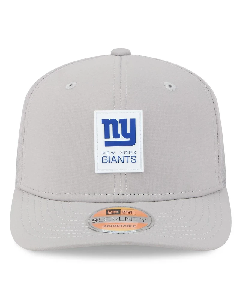 New Era Men's Gray New York Giants 2025 Sideline 9SEVENTY Adjustable Trucker Hat