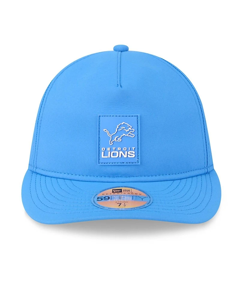 New Era Men's Blue Detroit Lions 2025 Sideline Retro Crown 59FIFTY Fitted Hat