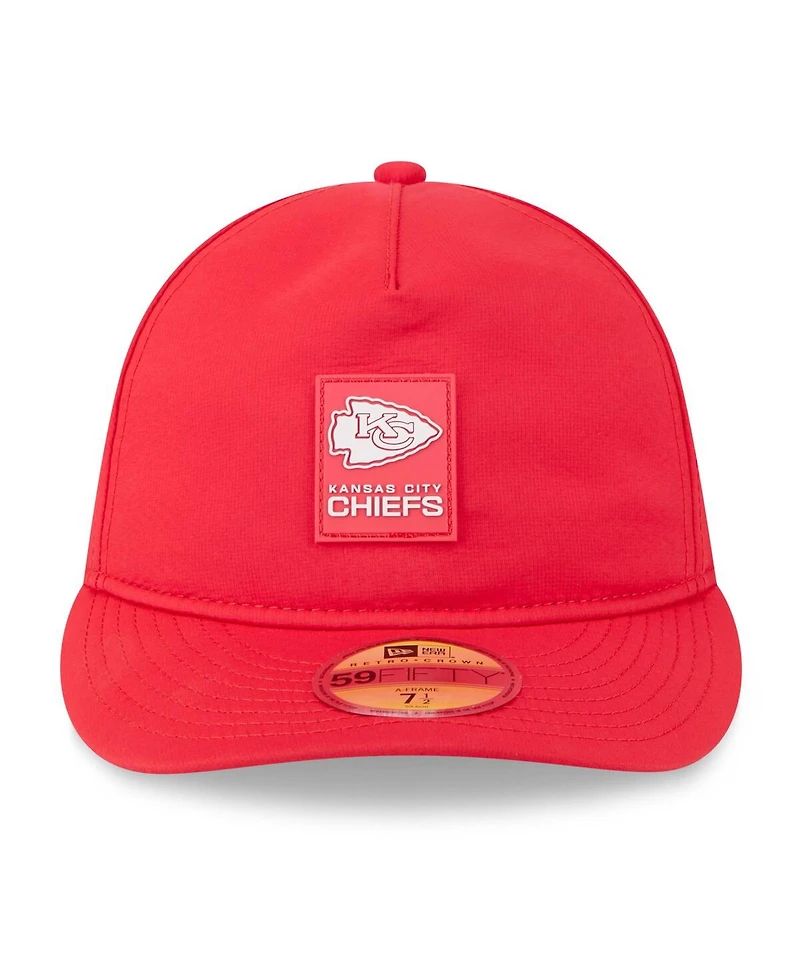 New Era Men's Red Kansas City Chiefs 2025 Sideline Retro Crown 59FIFTY Fitted Hat