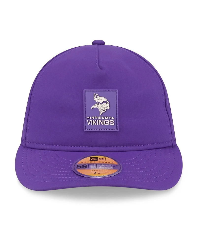 New Era Men's Purple Minnesota Vikings 2025 Sideline Retro Crown 59FIFTY Fitted Hat