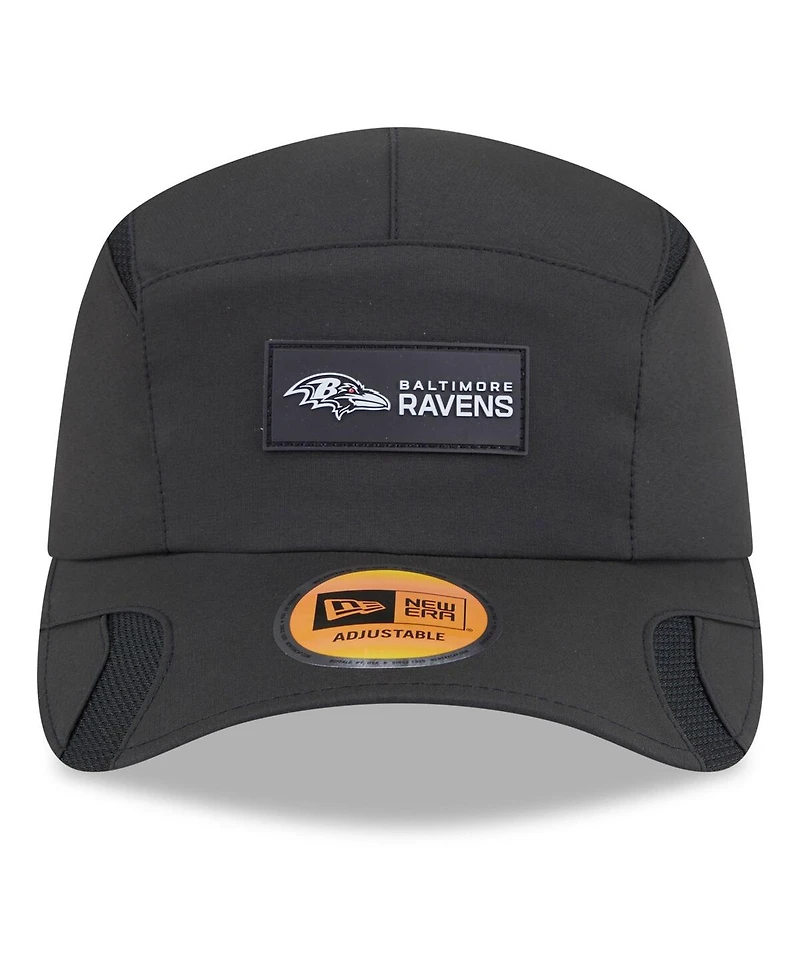New Era Men's Black Baltimore Ravens 2025 Sideline Runner Adjustable Hat