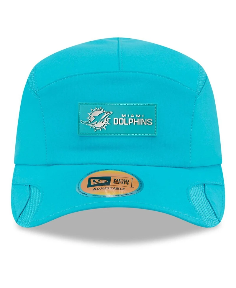 New Era Men's Aqua Miami Dolphins 2025 Sideline Runner Adjustable Hat