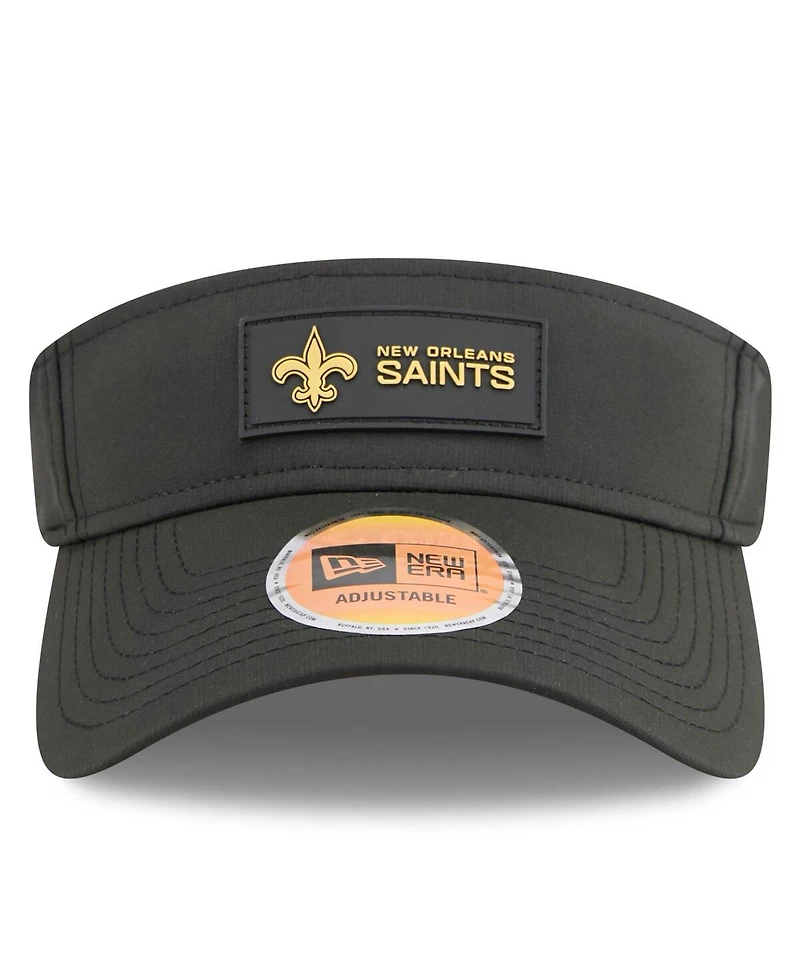 New Era Men's Black New Orleans Saints 2025 Sideline Visor Hat