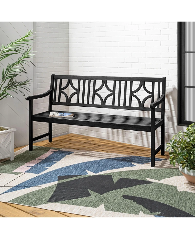 Sloane 59.1" 3-Seat Ogee Diamond-Back 600-Lbs Support Acacia Wood Outdoor Garden Patio Bench