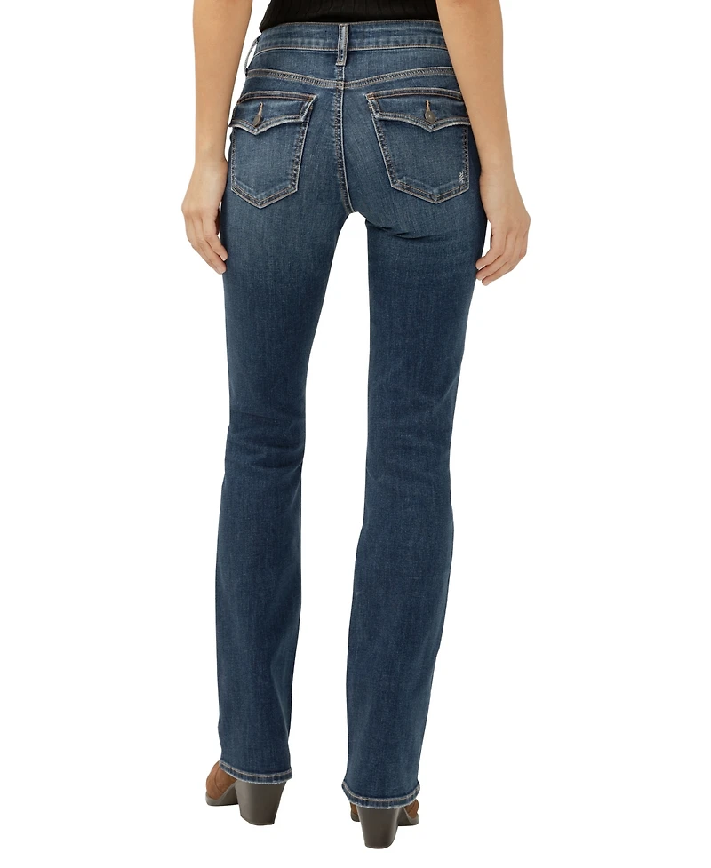 Silver Jeans Co. Women's Suki Mid Rise Curvy Fit Slim Bootcut