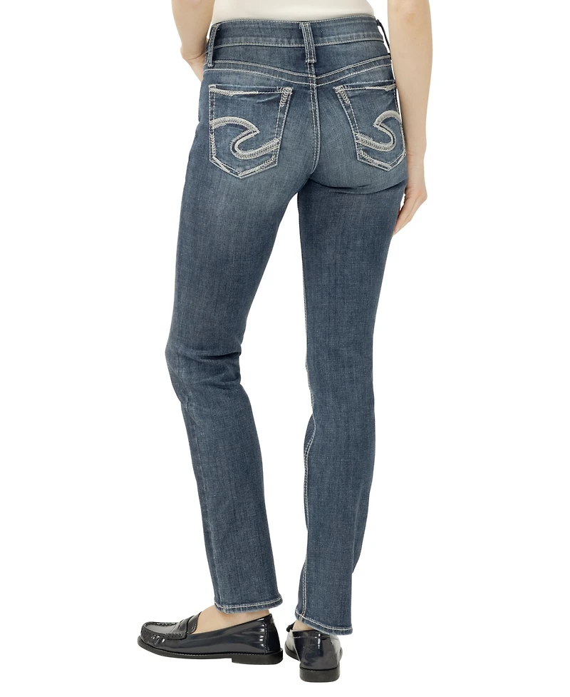 Silver Jeans Co. Women's Suki Mid Rise Curvy Fit Straight Leg