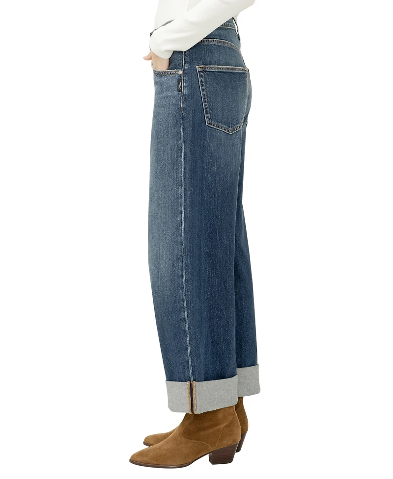 Silver Jeans Co. Women's Be Easy High Rise Wide Leg Crop