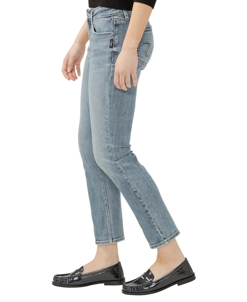 Silver Jeans Co. Women's Elyse Mid Rise Comfort Fit Straight Leg