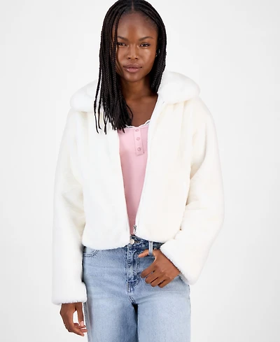 Madden Girl Juniors' Faux-Fur Cropped Jacket