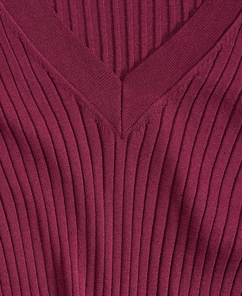 I.n.c. International Concepts Women's Ribbed V-Neck Sweater, Macy's Exclusive