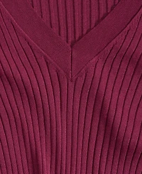 I.n.c. International Concepts Women's Ribbed V-Neck Sweater, Macy's Exclusive