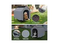 Akiudex Outdoor Elevated Pet House with Ventilated Windows