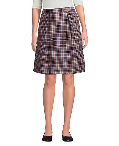 Lands' End Women's Top of Knee Plaid Skort