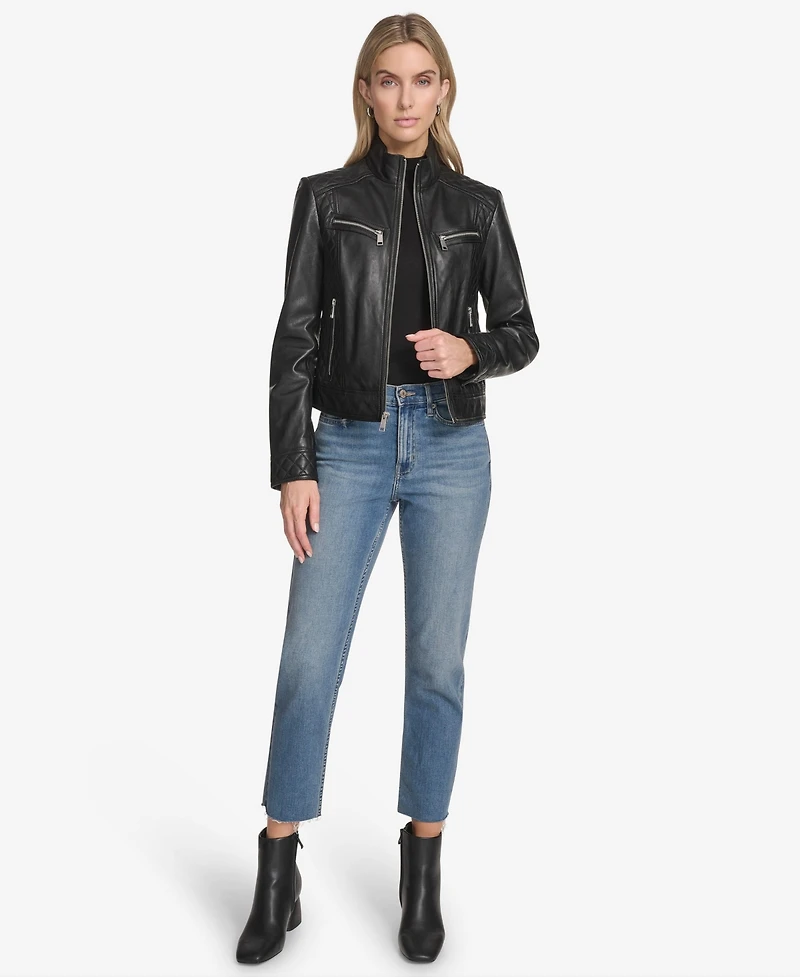 Andrew Marc Women's Mikel Racer Leather Jacket