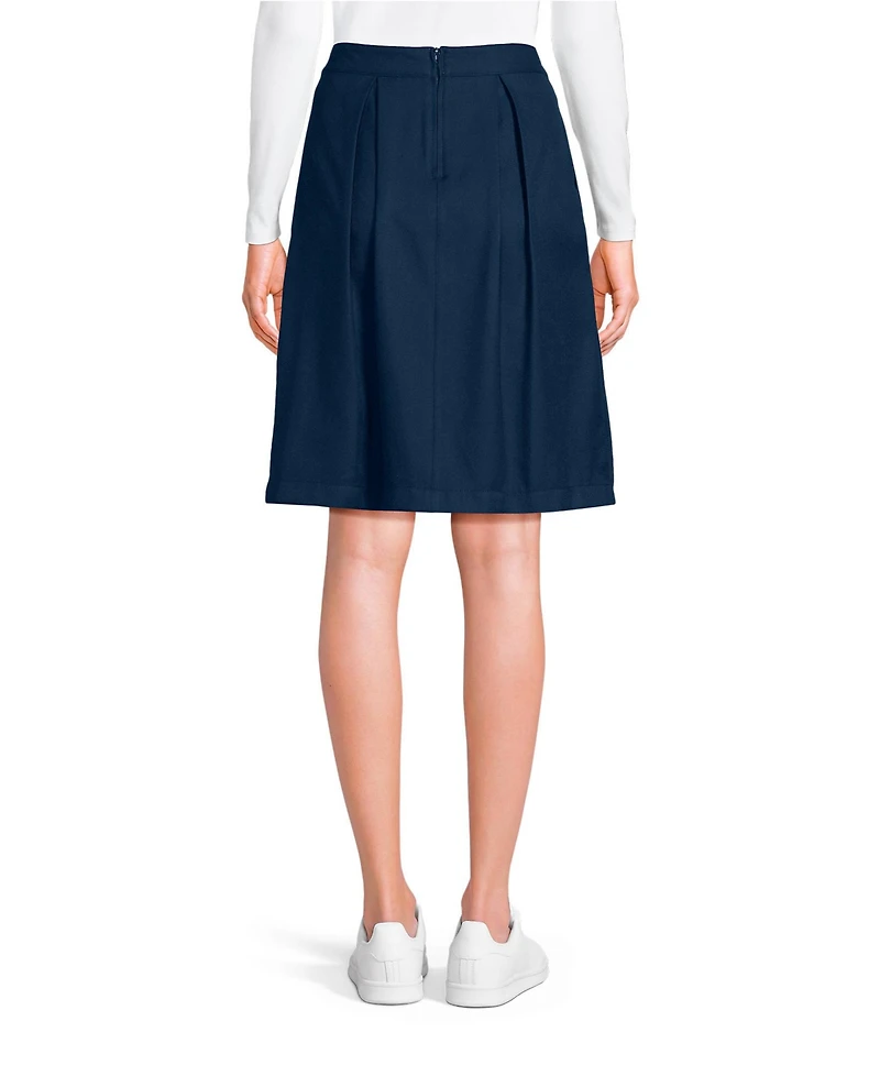 Lands' End Women's Solid Pleated Skort Top of Knee