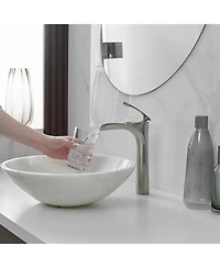 Greenspring Single Hole Handle Bathroom Vessel Sink Faucet With Pop Up Drain Without Overflow Matte Black Chrome