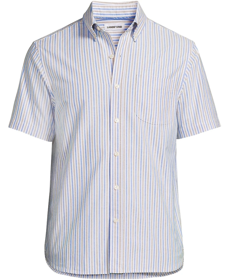 Lands' End Men's Short Sleeve Sail Rigger Oxford Shirt
