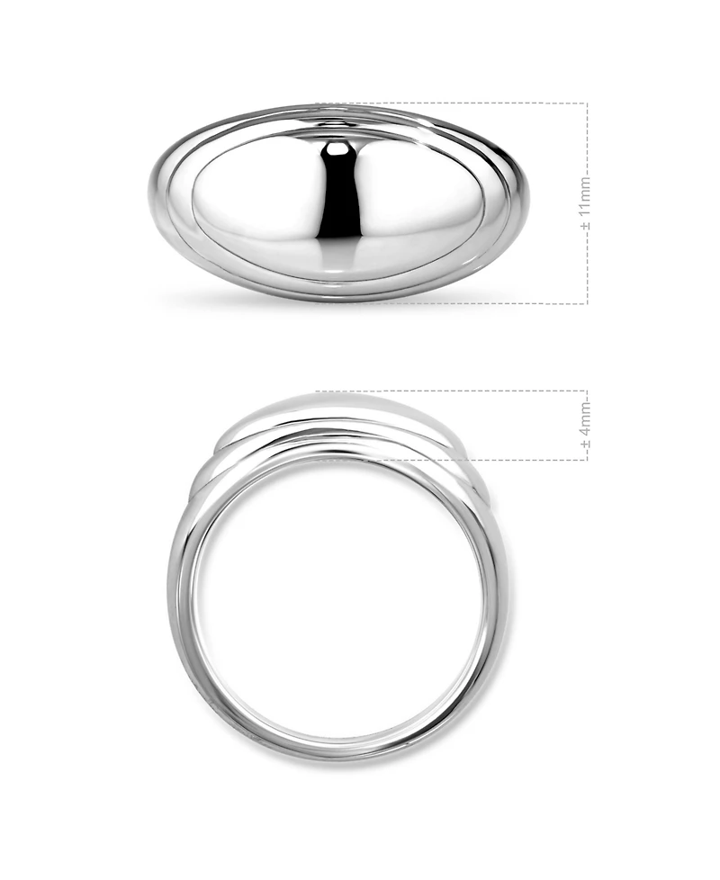 Devata Contour-lined Dome Ring Sterling Silver, 8