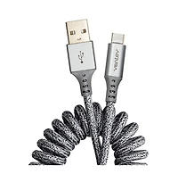 Ventev Helix Usb A to Usb C High Speed Travel 3 Foot Cable-Gray