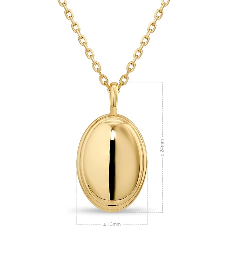 Devata Contour-lined Dome Pendant Necklace in Gold Plated Sterling Silver, Adj to 16 in / 17 in / 18 in