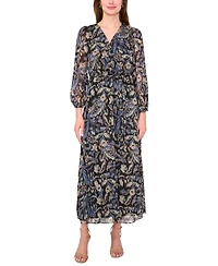 Msk Women's Long Sleeve Surplice Maxi Dress