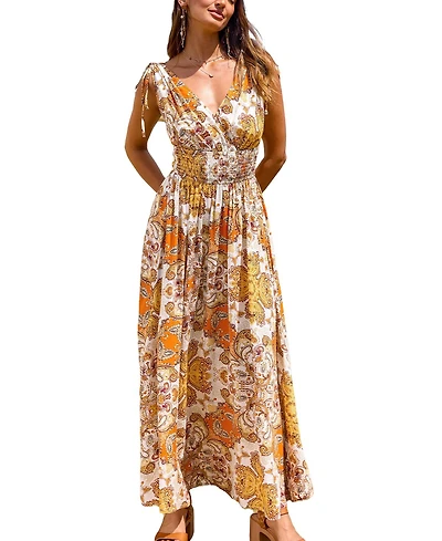 Cupshe Women's Turn the Page Paisley Maxi Beach Dress