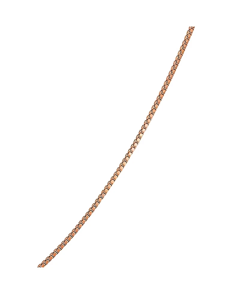 Bling Jewelry Plain Simple 0.8MM Thin Box Chain Necklace Rose Gold Plated Sterling Silver