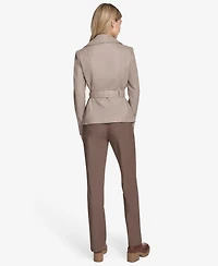 Andrew Marc Women's Violet Belted Moto Leather Jacket