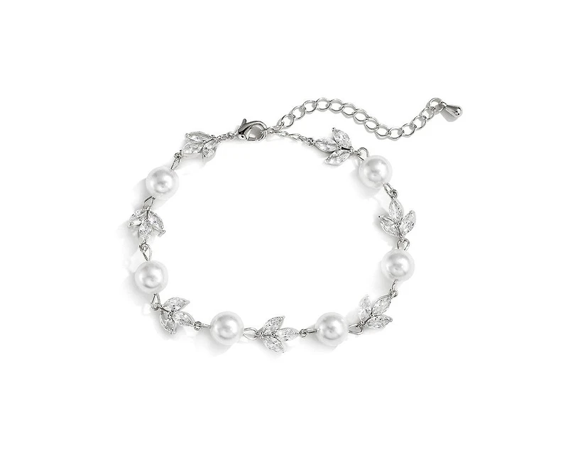 Untamed Petals Forever Pearl and Crystal Bracelet