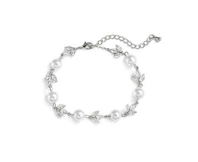 Untamed Petals Forever Pearl and Crystal Bracelet