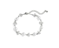 Untamed Petals Forever Pearl and Crystal Bracelet