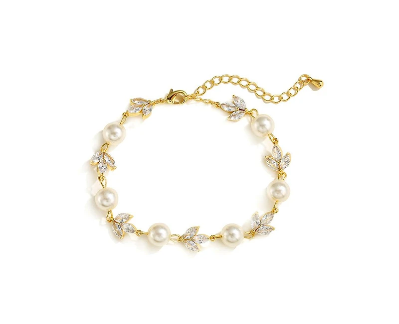 Untamed Petals Forever Pearl and Crystal Bracelet