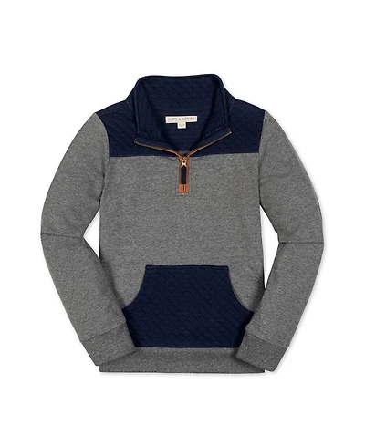 Hope & Henry Little and Big Boys' Organic Long Sleeve French Terry Half-Zip Pullover