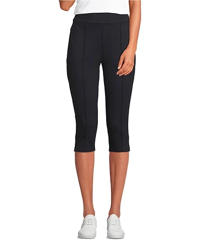 Lands' End Women's Petite Starfish High Rise Pintuck Capri Pants