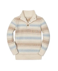 Hope & Henry Boys Organic Mock Neck Stripe Sweater