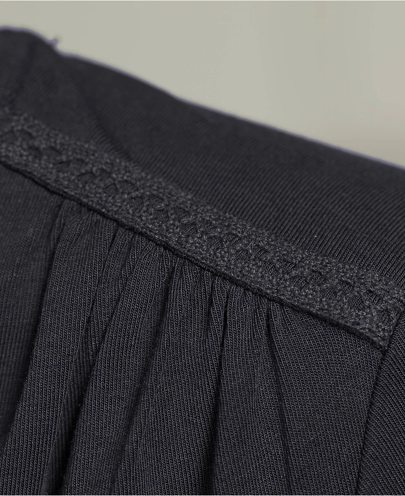 Lands' End Women's Plus Short Sleeve Lightweight Jersey Gathered Shoulder T-Shirt