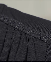 Lands' End Women's Plus Short Sleeve Lightweight Jersey Gathered Shoulder T-Shirt